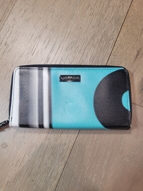 Rareform Madison Wristlet Recycled Billboard Blue/Black Women's Zip Wallet